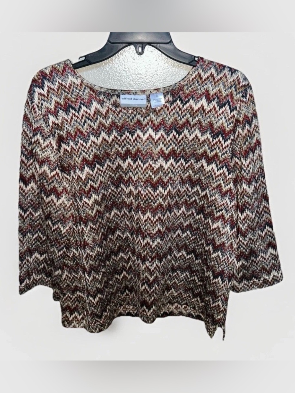 Alfred dunner LP blouse- Chevron 3/4 Sleeve